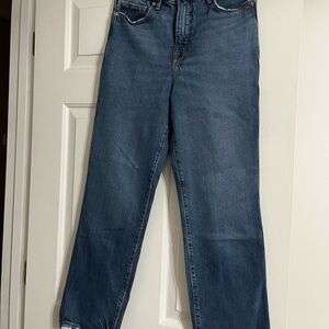Good American Straight Leg Blue Jeans